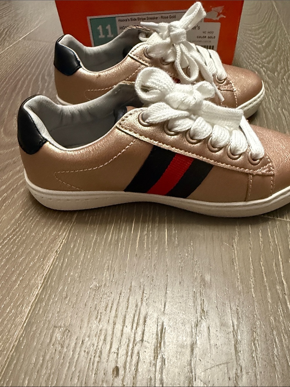 Never worn striped girls shoes from Lesters NYC